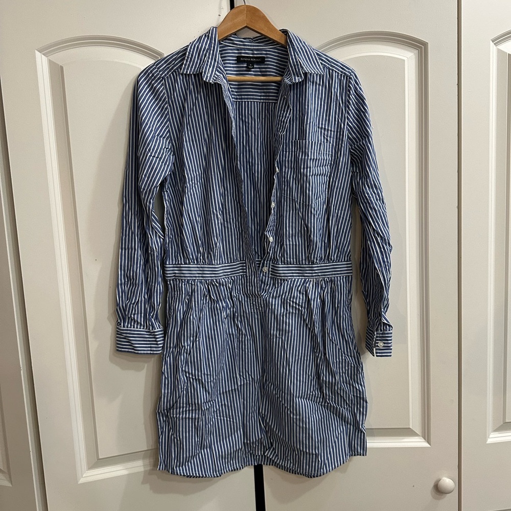 BANANA REPUBLIC Button Up Striped Dress
